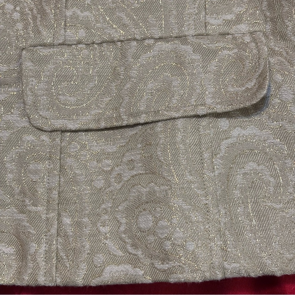 Talbots Metallic Gold Brocade Jacket, Size 12 - Picture 6 of 12